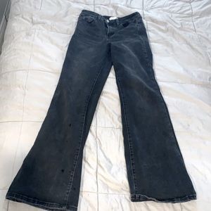 Black light wash flare jeans